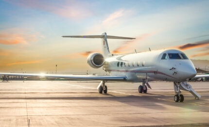 Private Jet On Airport Runway