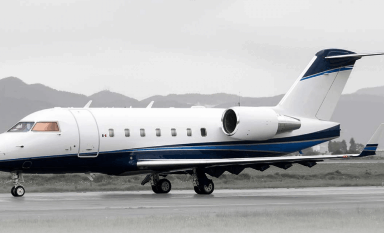 A 2000 Bombardier Challenger 604 jet